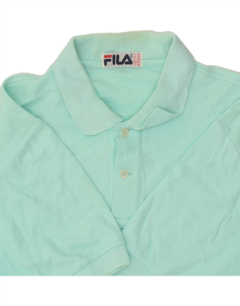 FILA Mens Polo Shirt IT 50 Medium Turquoise Cotton Vintage Fila and Second-Hand Fila from Messina Hembry 