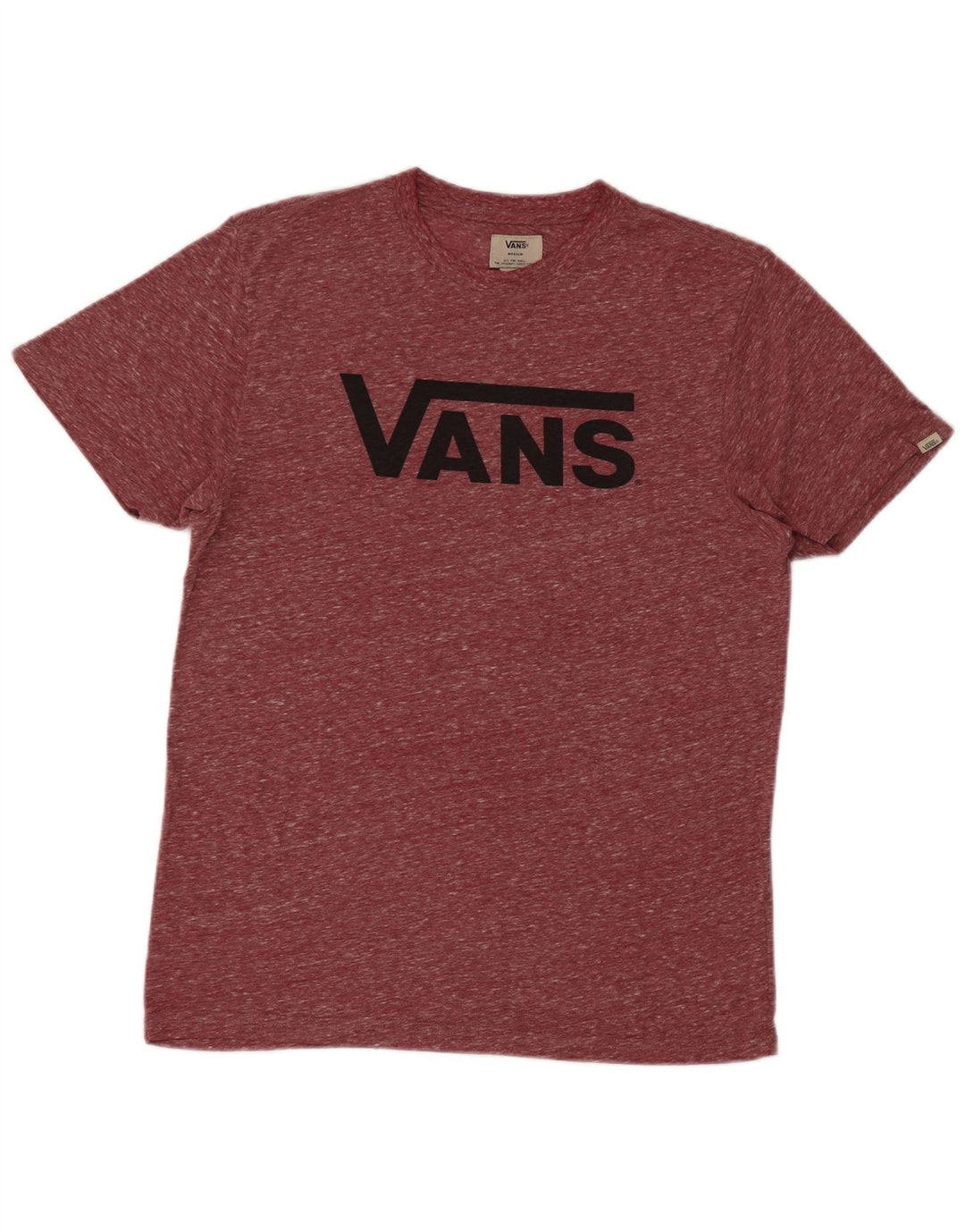VANS Mens Graphic T-Shirt Top Medium Maroon Flecked