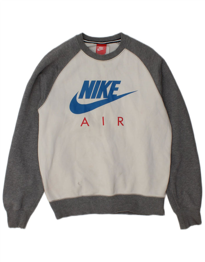 Nike Mens Graphic Sweatshirt Jumper Small Grey Colourblock Cotton