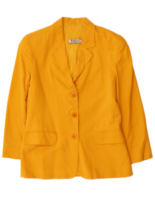 Marella Womens 3 Button Blazer Jacket UK 10 Small Yellow Viscose