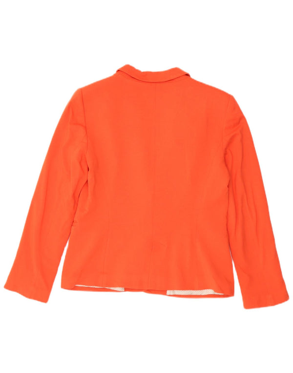 Zara Womens 1 Button Blazer Jacket UK 14 Large Orange Viscose