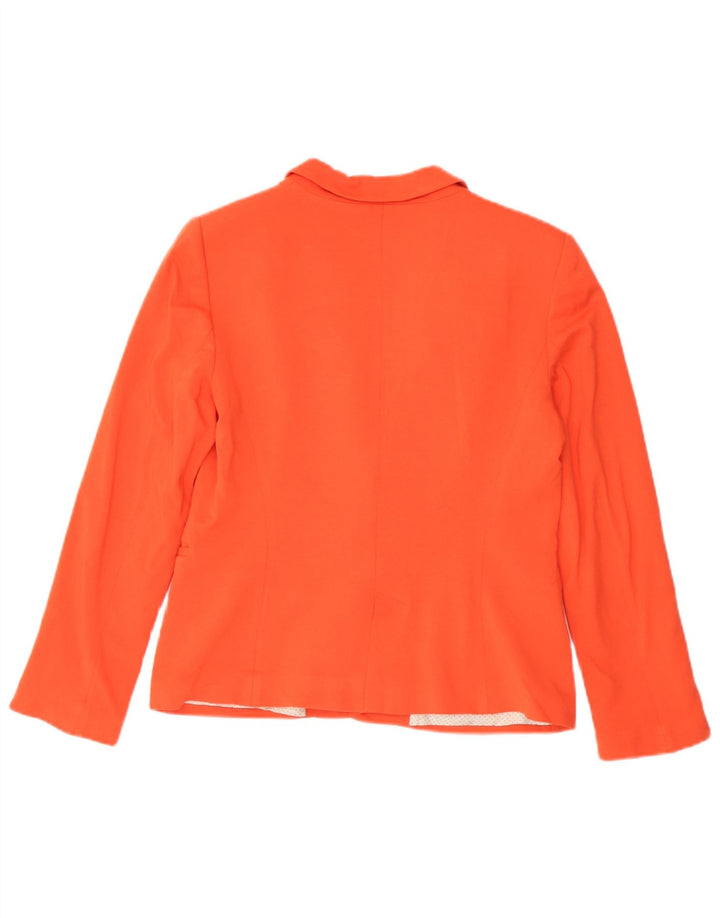 Zara Womens 1 Button Blazer Jacket UK 14 Large Orange Viscose