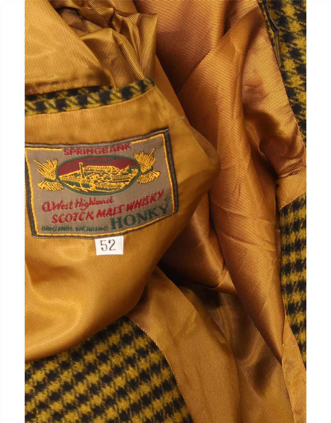 Vintage Mens 2 Button Blazer Jacket IT 52 XL Yellow Check Polyester