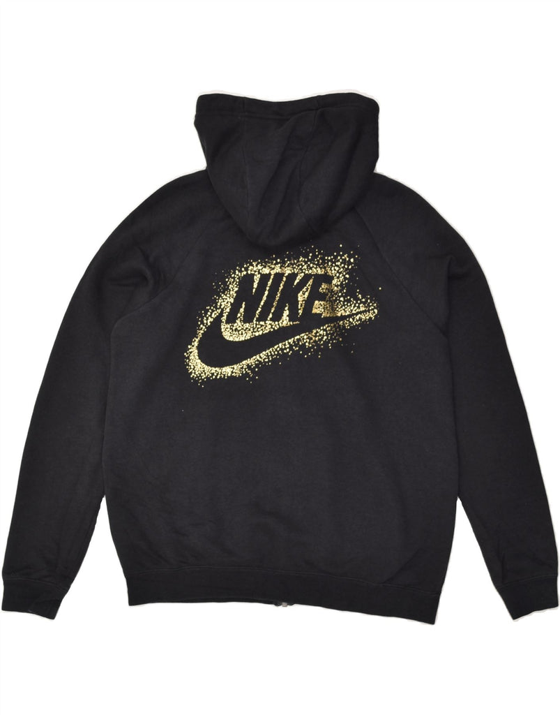 NIKE Mens Graphic Zip Hoodie Sweater Large Black Cotton | Vintage Nike | Thrift | Second-Hand Nike | Used Clothing | Messina Hembry 