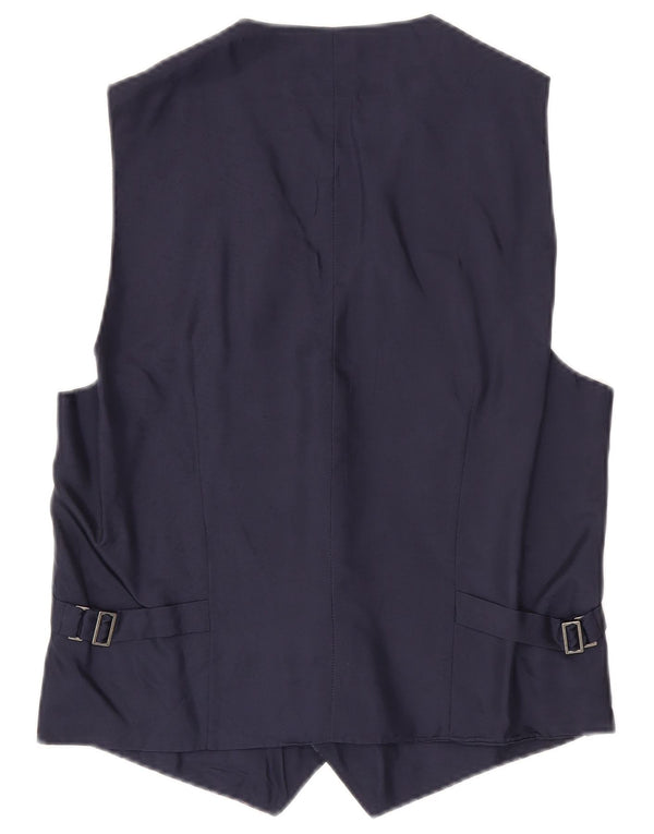 VINTAGE Mens Waistcoat Small Navy Blue Paisley