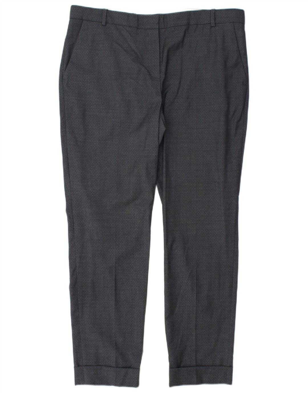 JIGSAW Womens Straight Chino Trousers UK 14 Large W34 L28 Grey Spotted