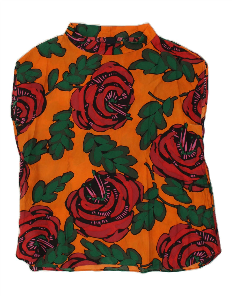 ASPESI Womens Sleeveless Blouse Top UK 16 Large Orange Floral Vintage Aspesi and Second-Hand Aspesi from Messina Hembry 