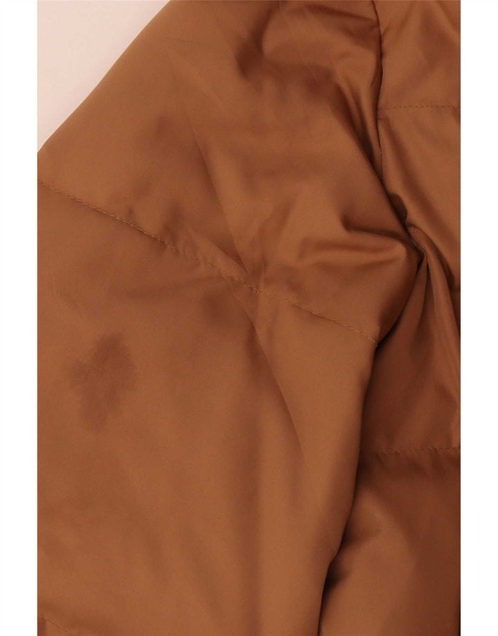 Phard Womens Crop Hooded Padded Jacket UK 16 Large Brown Polyester