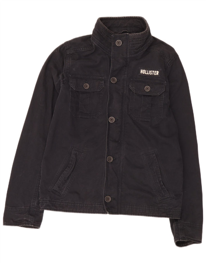 Hollister Mens Utility Jacket UK 42 XL Black Cotton