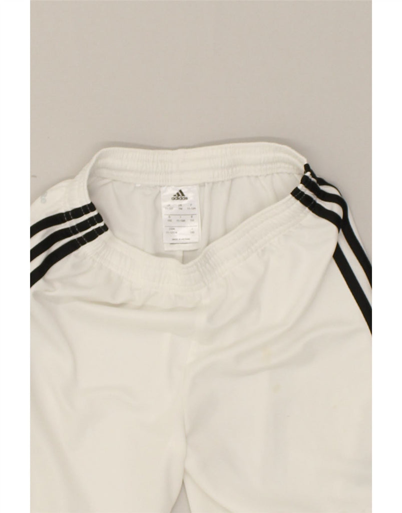 ADIDAS Boys Sport Shorts 11-12 Years White Polyester | Vintage Adidas | Thrift | Second-Hand Adidas | Used Clothing | Messina Hembry 