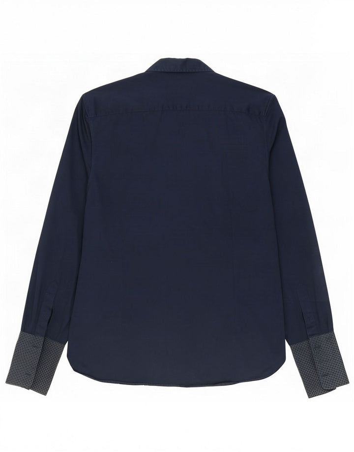 Ted Baker Mens Formal Shirt Size 15.5 Medium Navy Blue Spotted