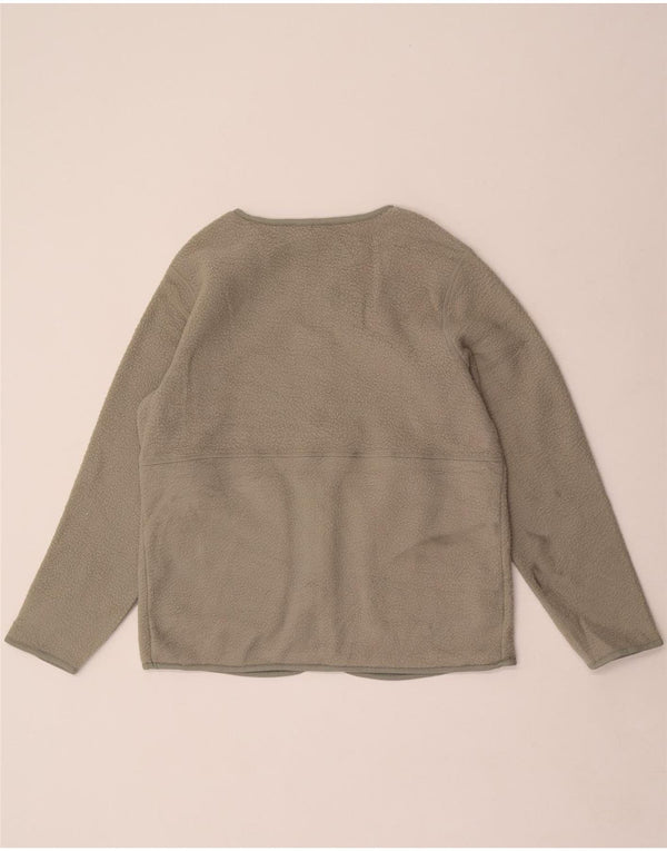 Marks & Spencer Womens Fleece Jacket UK 14 Medium Khaki Polyester