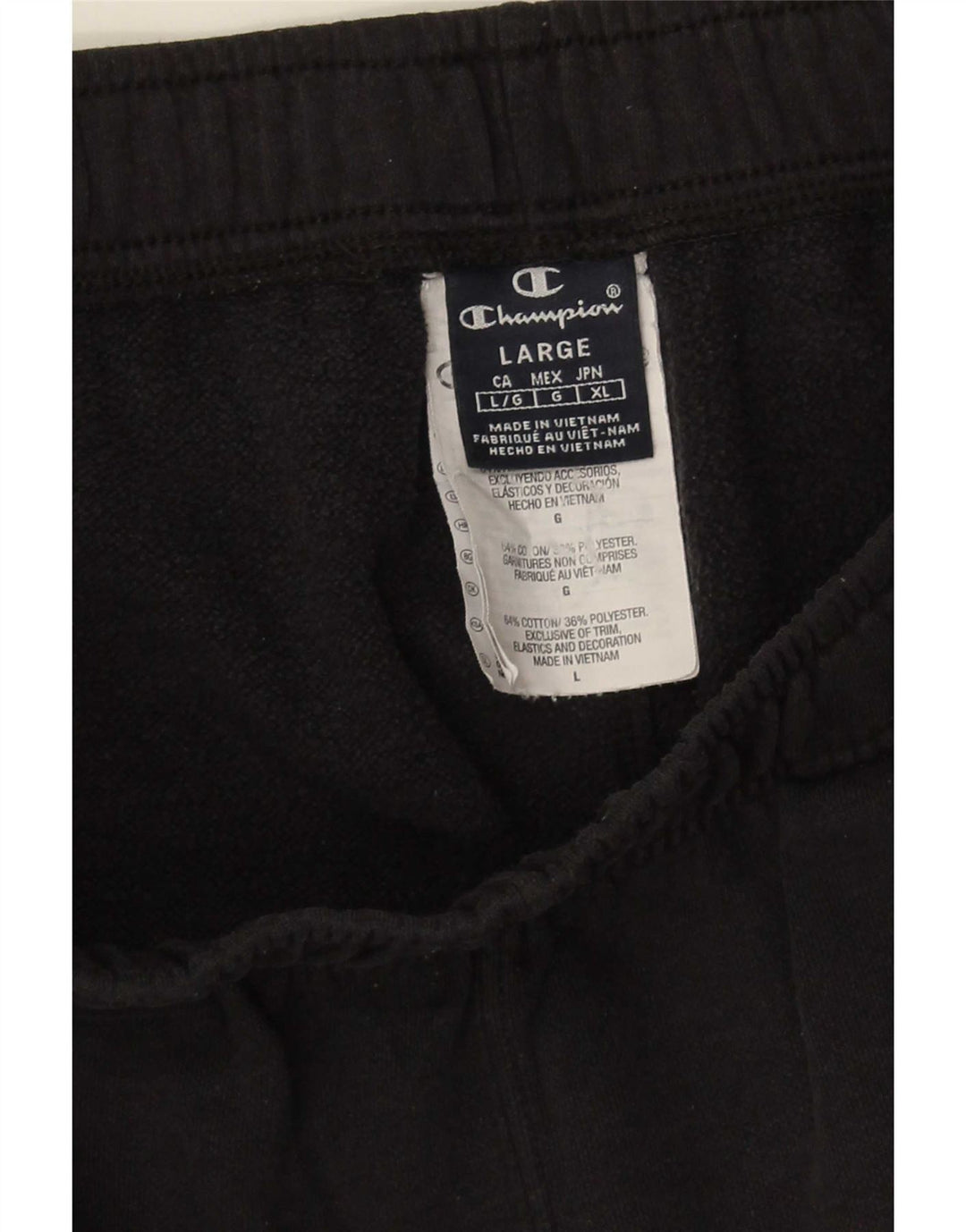 Champion Mens Crop Tracksuit Trousers Large  Black Cotton