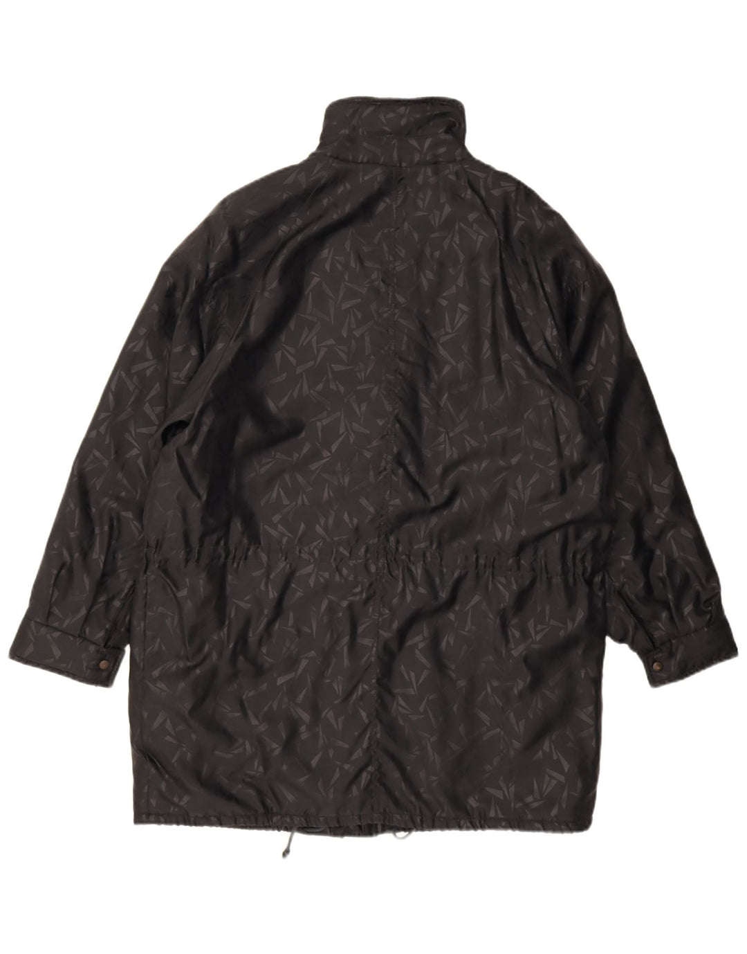 Vintage Womens Oversized Windbreaker Coat IT 42 Medium Black Geometric