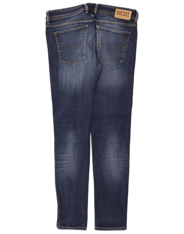 Diesel Mens Sleenker Distressed Skinny Jeans W33 L32 Blue Cotton