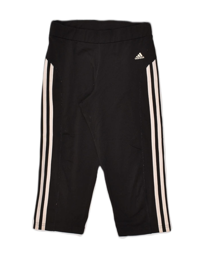 ADIDAS Girls Capri Tracksuit Trousers 13-14 Years Black Polyester | Vintage Adidas | Thrift | Second-Hand Adidas | Used Clothing | Messina Hembry 