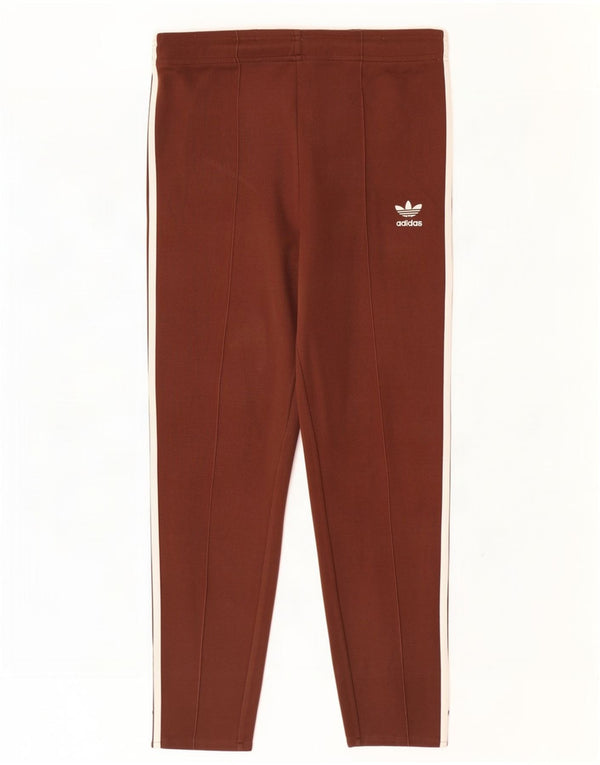 Adidas Womens Tracksuit Trousers UK 14 Large Brown Cotton