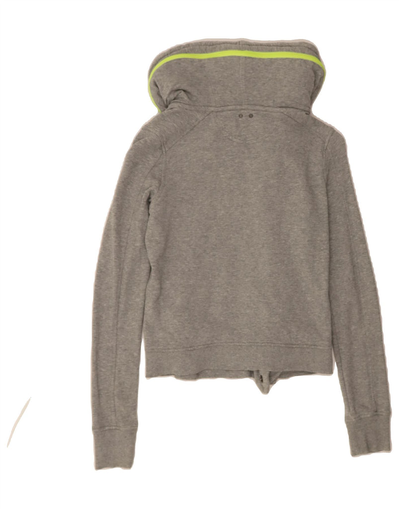 CONVERSE Womens Crop Tracksuit Top Jacket UK 12 Medium Grey Cotton Vintage Converse and Second-Hand Converse from Messina Hembry 