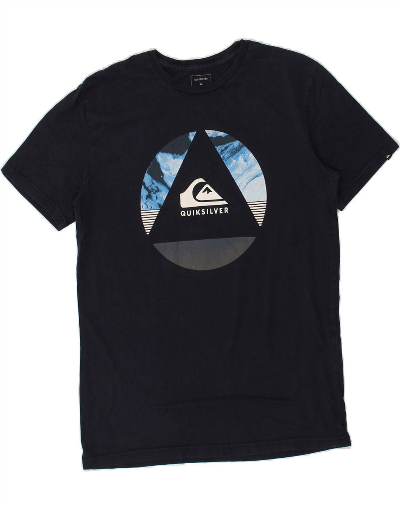 QUIKSILVER Mens Graphic T-Shirt Top Medium Navy Blue Cotton | Vintage Quiksilver | Thrift | Second-Hand Quiksilver | Used Clothing | Messina Hembry 