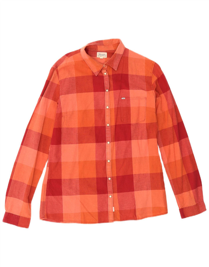 Wrangler Womens Shirt UK 16 Large Red Check Cotton