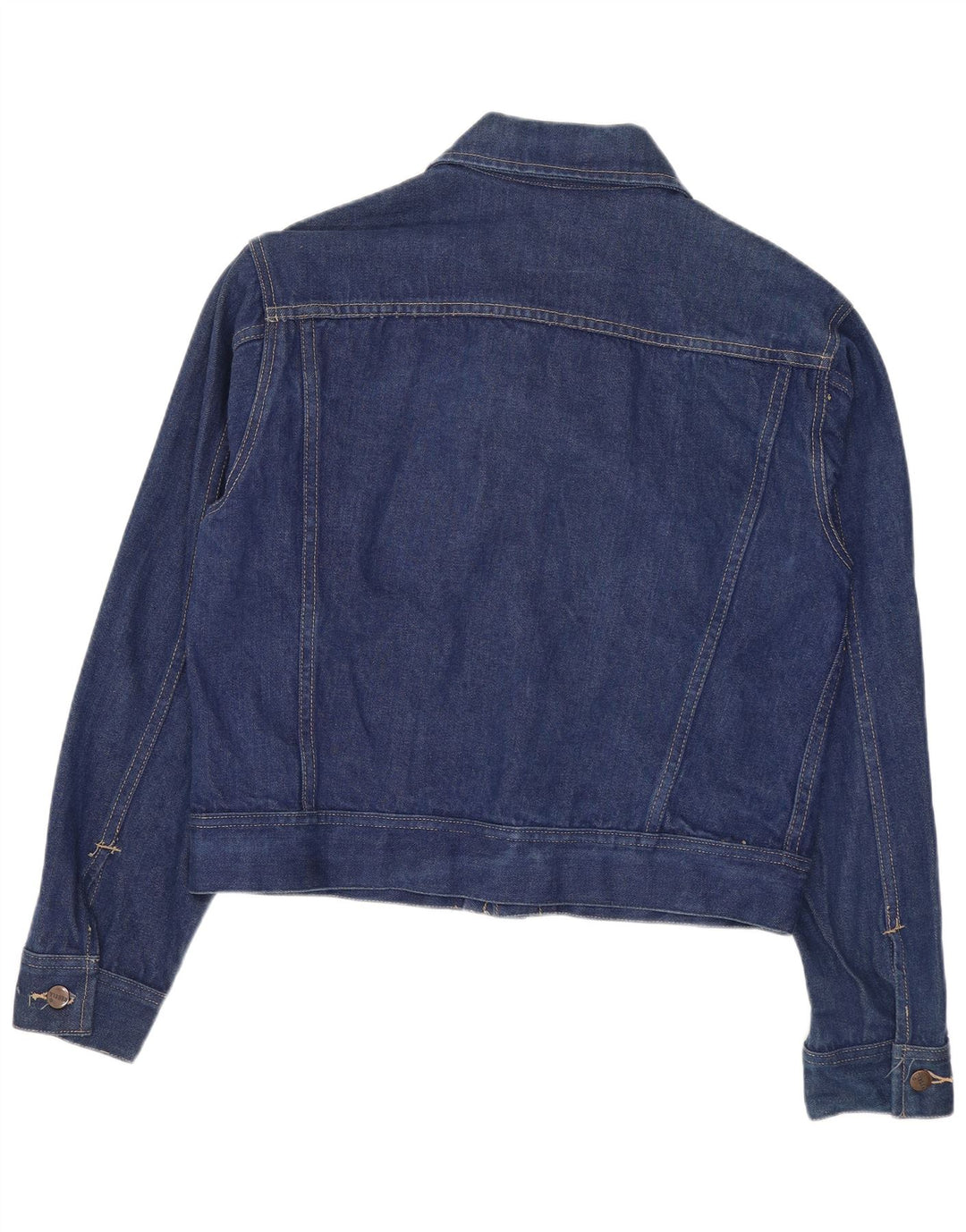 Vintage Womens Crop Denim Jacket IT 50 XL Navy Blue Cotton