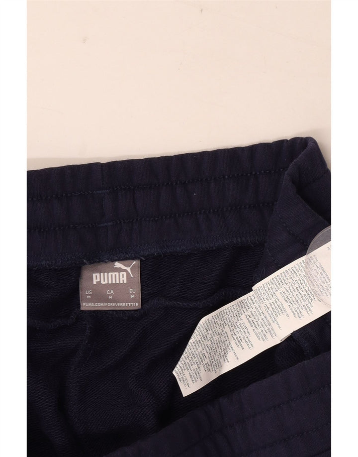 Puma Mens Tracksuit Trousers Joggers Medium  Navy Blue Cotton