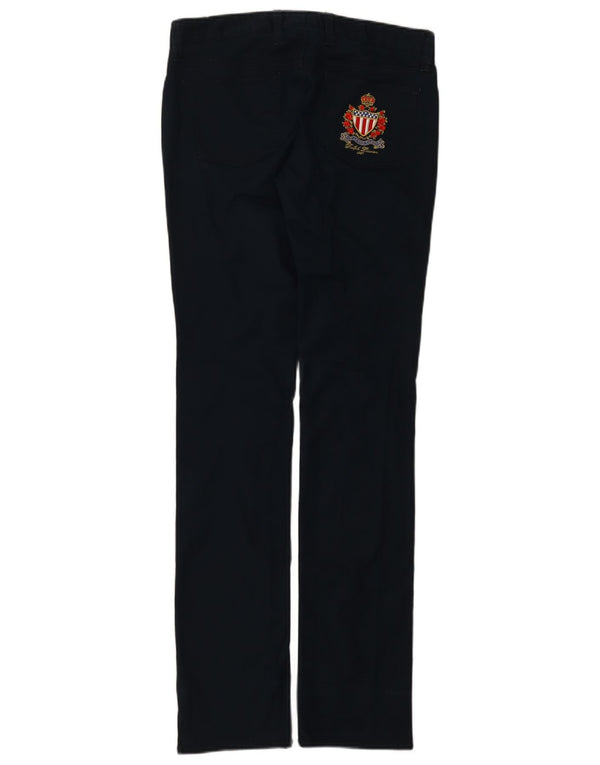 Ralph Lauren Womens Slim Casual Trousers W28 L34 Navy Blue Cotton