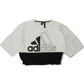 ADIDAS Womens Graphic Short Sleeve Sweatshirt Jumper UK 12/14 Medium White Vintage Adidas and Second-Hand Adidas from Messina Hembry 