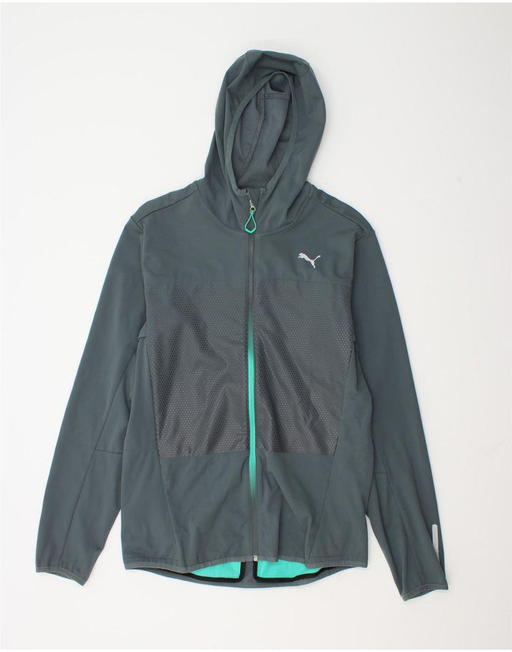 Puma Mens Hooded Tracksuit Top Jacket Medium Grey