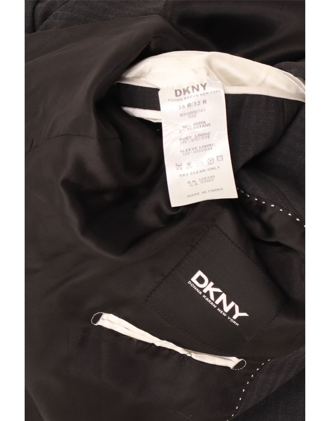 Dkny Mens 2 Button Blazer Jacket UK 38 Medium Grey Pinstripe Wool