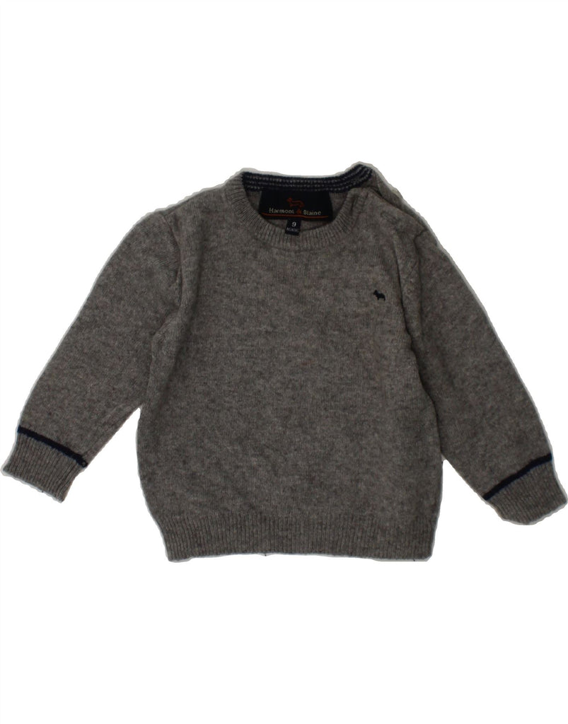 HARMONT & BLAINE Baby Boys Crew Neck Jumper Sweater 6-9 Months Grey Vintage Harmont & Blaine and Second-Hand Harmont & Blaine from Messina Hembry 
