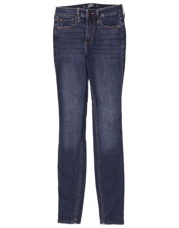 Hollister Womens High Waist Super Skinny Jeans W24 L30 Blue Cotton