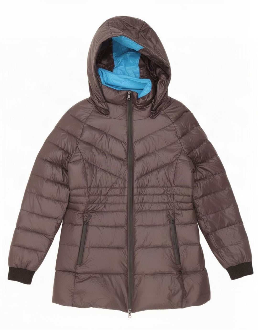 Byblos Womens Hooded Padded Jacket UK 8 Small Grey Nylon
