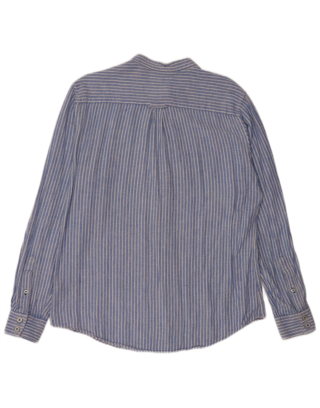 Crew Clothing Mens Shirt Medium Blue Pinstripe Linen