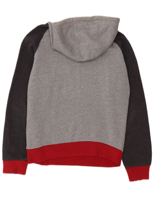 Quiksilver Mens Hoodie Jumper Medium Grey Colourblock Cotton