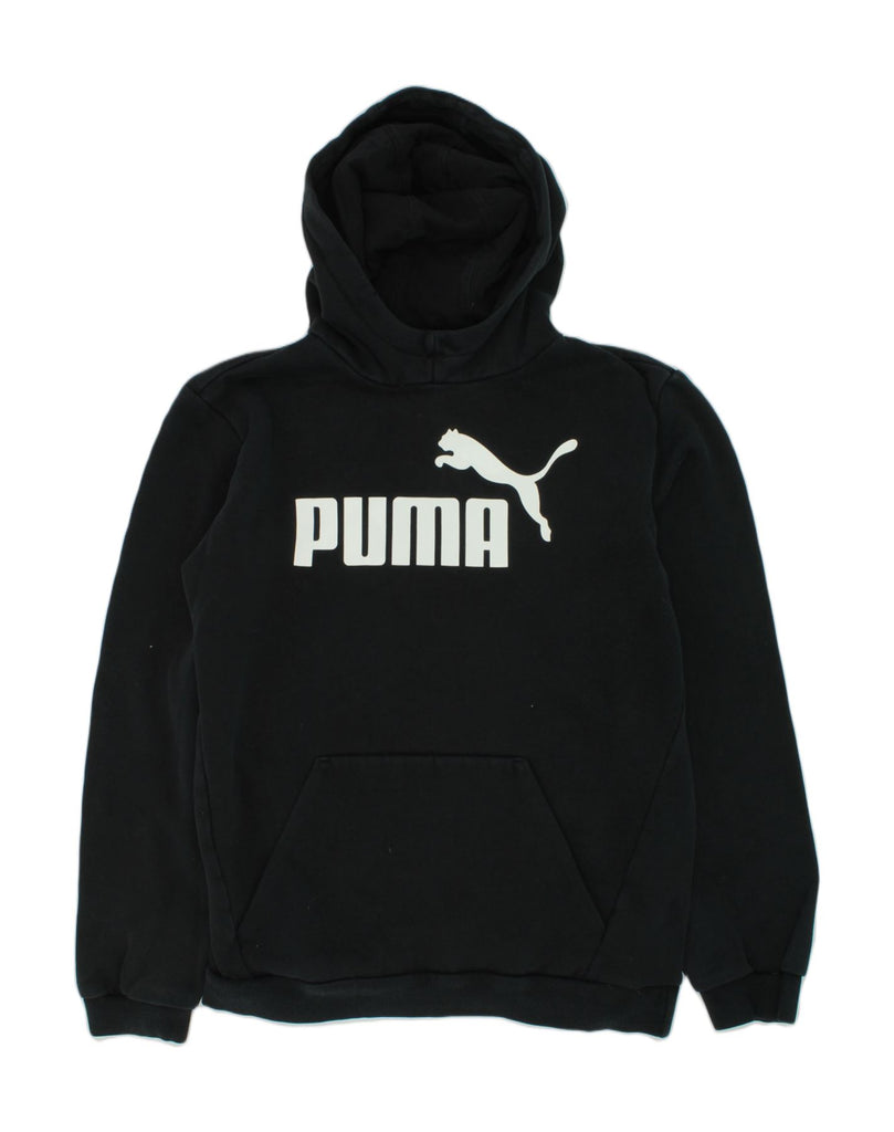 PUMA Boys Graphic Hoodie Jumper 15-16 Years Black Cotton | Vintage Puma | Thrift | Second-Hand Puma | Used Clothing | Messina Hembry 