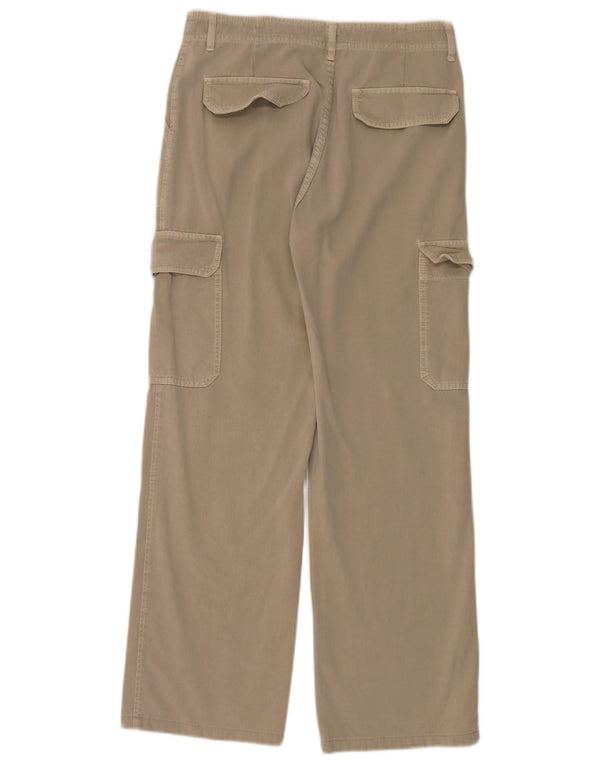 Zara Womens Straight Cargo Trousers EU 40 Medium W30 L32 Grey Cotton