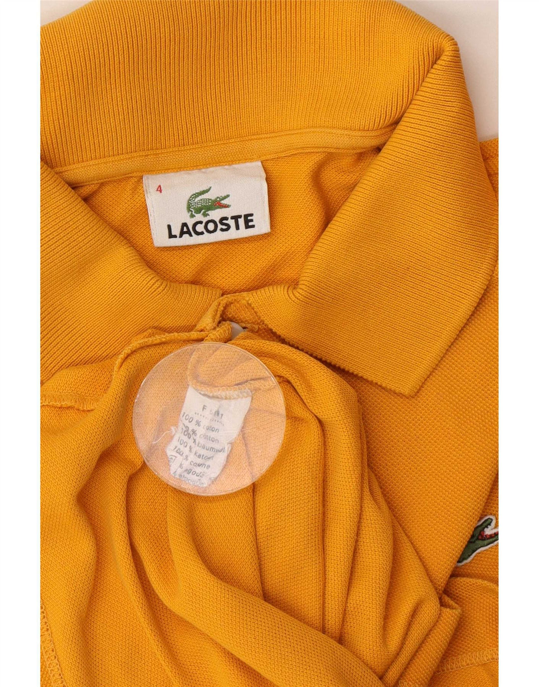 Lacoste Mens Polo Shirt Size 4 Medium Orange Cotton