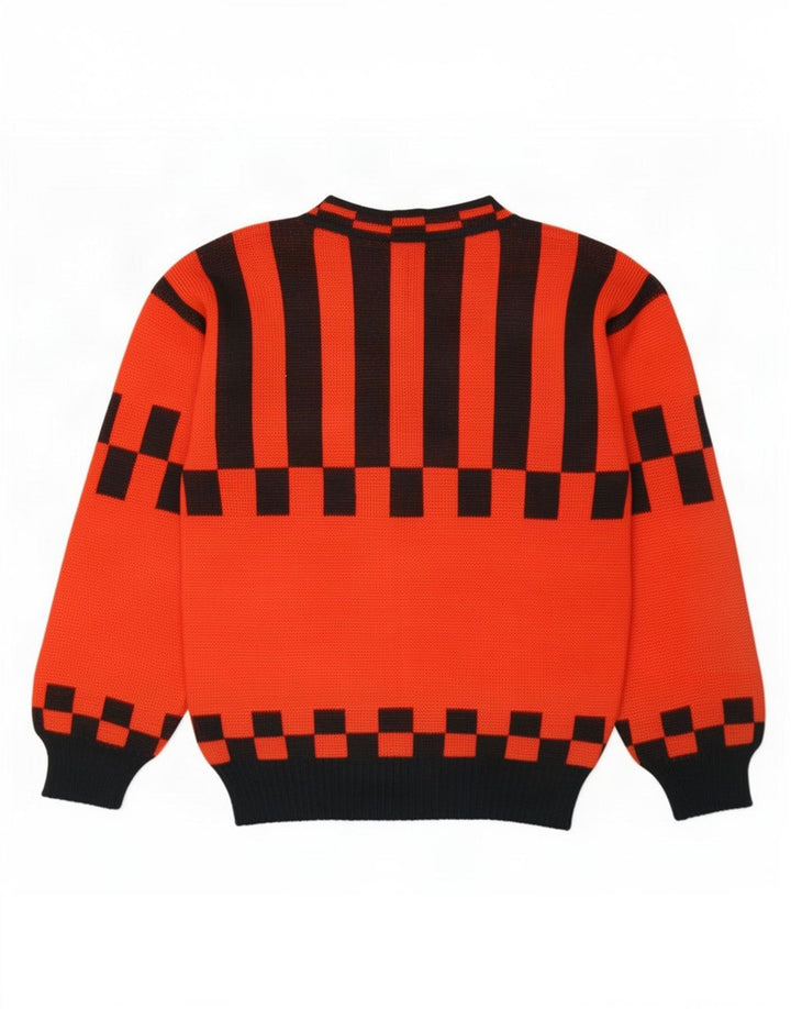 Vintage Womens Cardigan Sweater EU 40 Medium Red Geometric