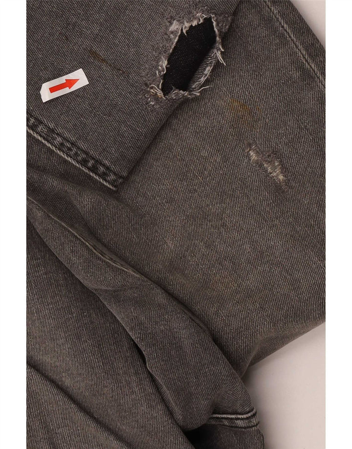 Zara Mens Distressed Slim Jeans EU 40 Medium W31 L31 Grey Cotton