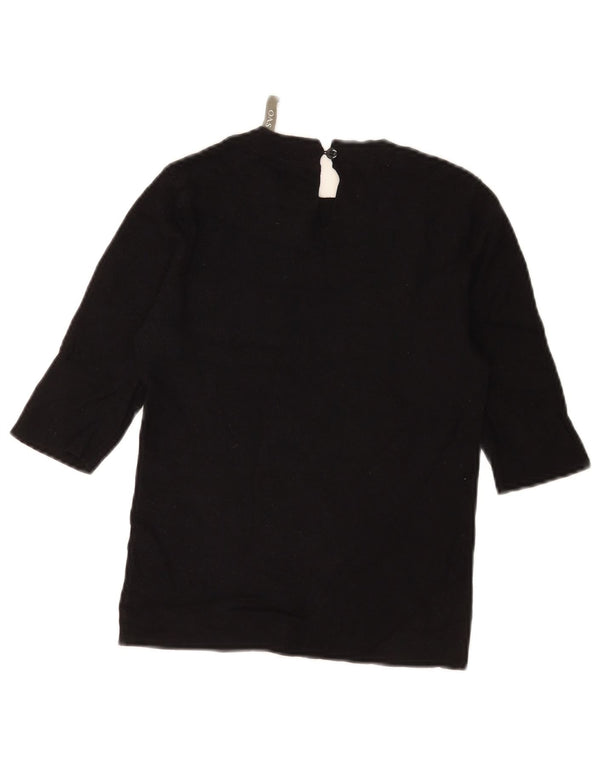 Oasis Womens Top 3/4 Sleeve UK 8 Small Black