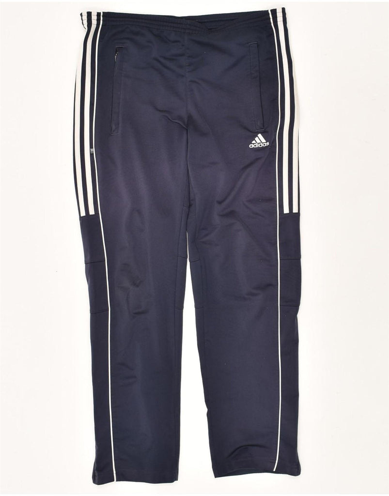 ADIDAS Boys Tracksuit Trousers 13-14 Years XL Navy Blue Polyester Vintage Adidas and Second-Hand Adidas from Messina Hembry 