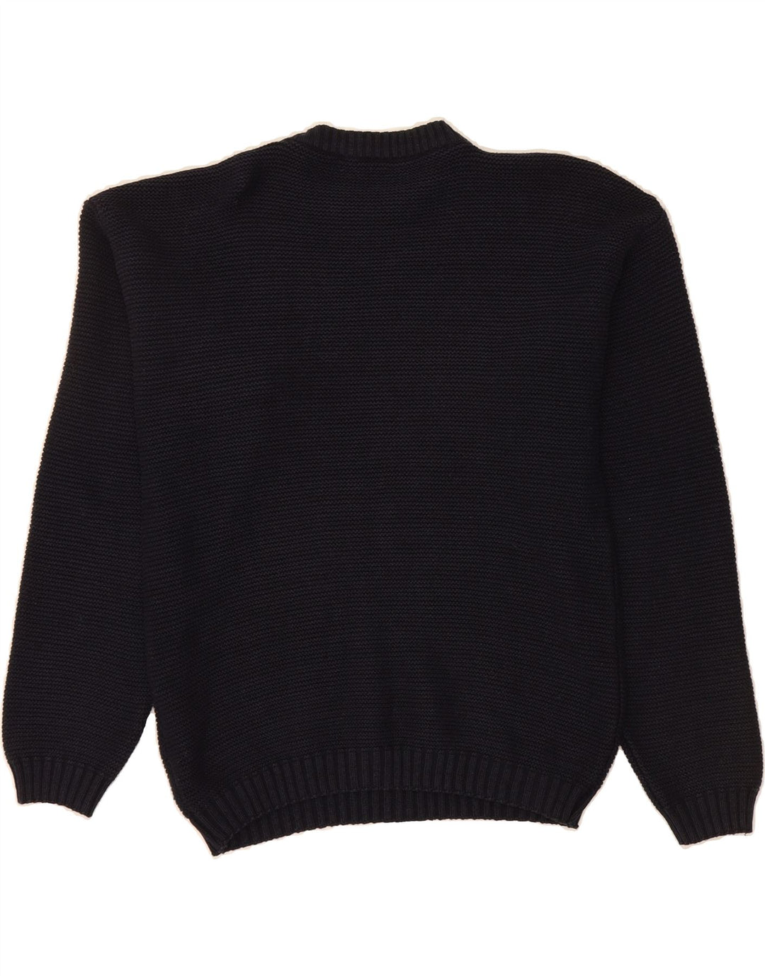 VINTAGE Mens Crew Neck Jumper Sweater Small Navy Blue Vintage Vintage and Second-Hand Vintage from Messina Hembry 