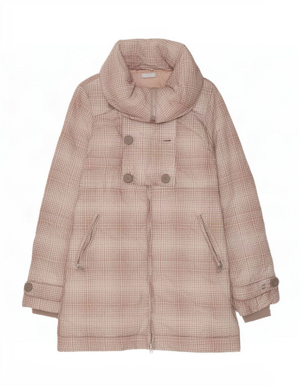 Billabong Womens Padded Coat UK 12 Medium Multicoloured Houndstooth