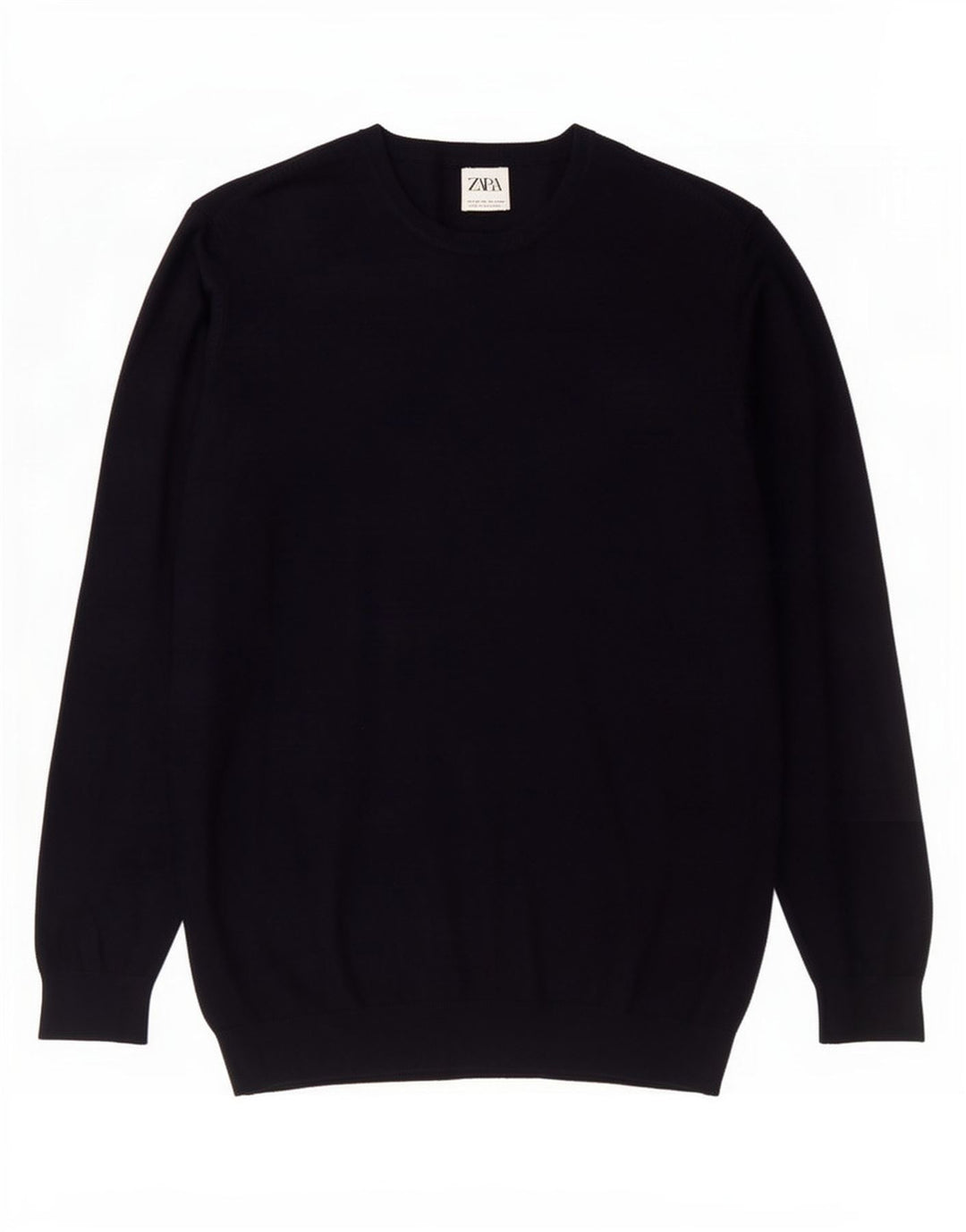 Zara Mens Crew Neck Jumper Sweater Medium Navy Blue