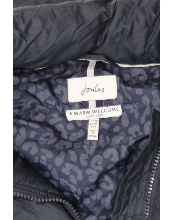 Joules Womens Hooded Oversized Padded Coat UK 10 Small Navy Blue Polyester
