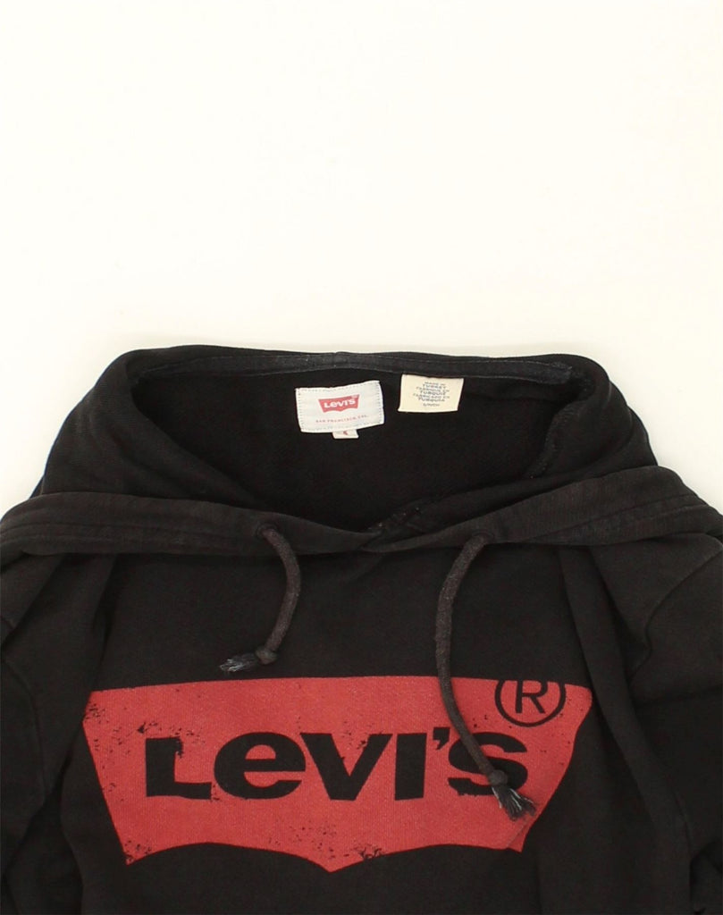 LEVI'S Mens Graphic Hoodie Jumper Small Black Cotton | Vintage Levi's | Thrift | Second-Hand Levi's | Used Clothing | Messina Hembry 