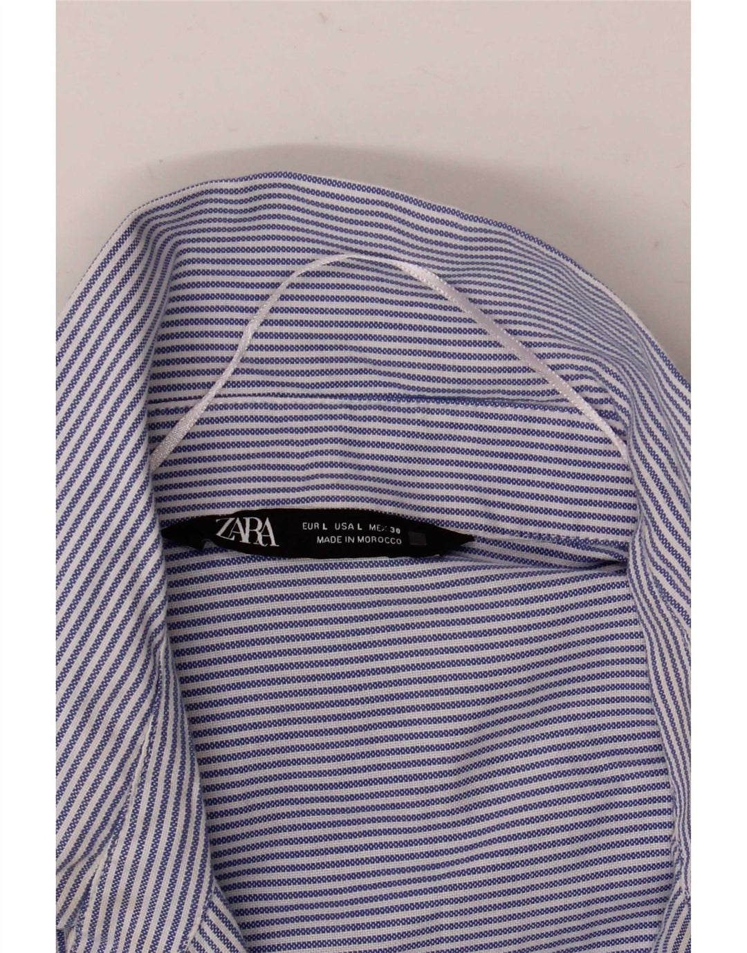 Zara Womens Oversized Shirt UK 16 Large Blue Pinstripe