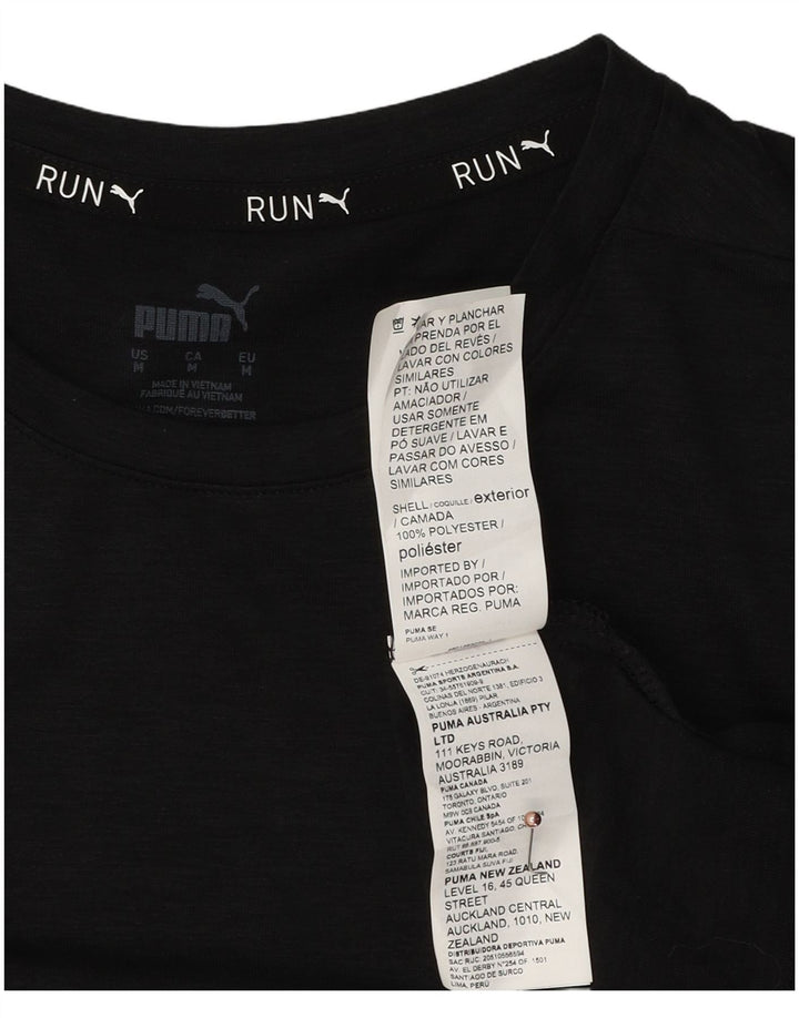 Puma Mens T-Shirt Top Medium Black Polyester