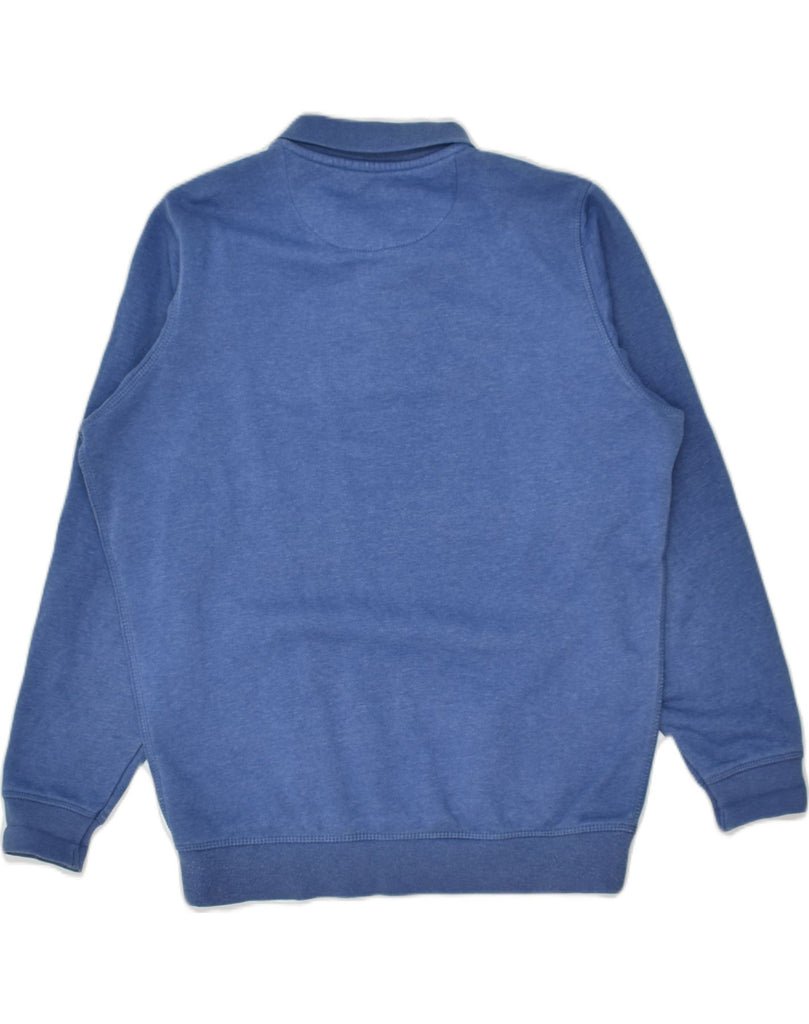 JAMES PRINGLE Mens Polo Neck Sweatshirt Jumper Medium Blue Cotton | Vintage James Pringle | Thrift | Second-Hand James Pringle | Used Clothing | Messina Hembry 